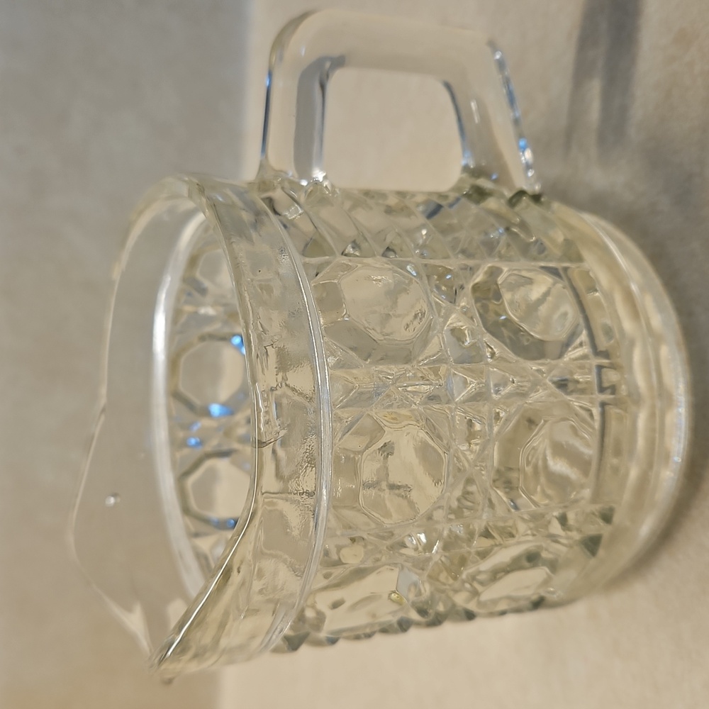 Vintage Federal Glass Windsor Button and Cane Creamer